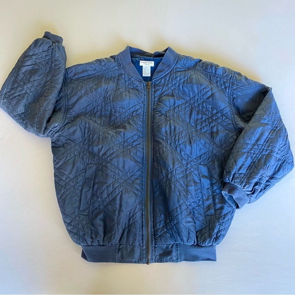 robert stock Jackets & Blazers - vintage 90s 💯 silk robert stock quilted bomber jacket / size medium